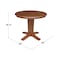 International Concepts 36 in. Solid Wood Round Top Pedestal Dining Table - 29.9 in. High, Distressed Oak K42-36RT-23B - alternate 2